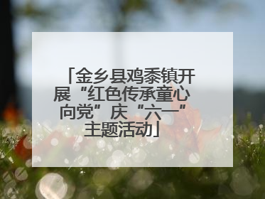 金乡县鸡黍镇开展“红色传承童心向党”庆“六一”主题活动