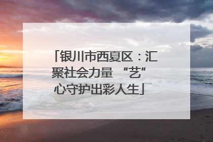 银川市西夏区：汇聚社会力量 “艺”心守护出彩人生