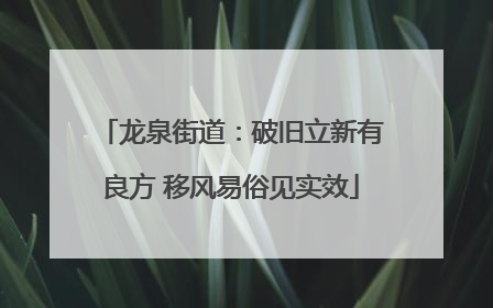 龙泉街道：破旧立新有良方 移风易俗见实效