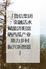 鲁信集团：金融活水赋能济阳富硒西瓜产业 助力乡村振兴新图景