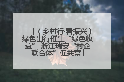 （乡村行·看振兴）绿色出行催生“绿色收益” 浙江瑞安“村企联合体”促共富