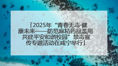 2025年“青春无毒·健康未来——防范麻精药品滥用 共建平安和谐校园”禁毒宣传专题活动在咸宁举行