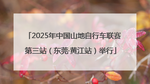 2025年中国山地自行车联赛第三站（东莞·黄江站）举行