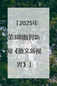 2025年第3期数智新闻《数文新视界》