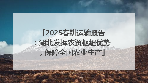 2025春耕运输报告：湖北发挥农资枢纽优势，保障全国农业生产