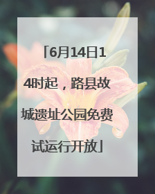 6月14日14时起，路县故城遗址公园免费试运行开放