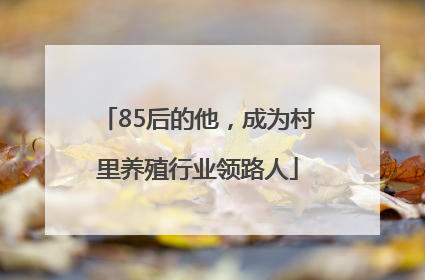 85后的他，成为村里养殖行业领路人
