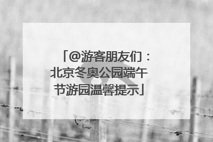 @游客朋友们：北京冬奥公园端午节游园温馨提示